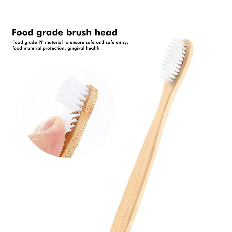 Brosse à dents en bambou naturel avec poils doux