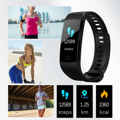 Y5 Bluetooth Smart Bracelet Heart Rate activity fitness tracker Blood Pressure Sport Band Electronic Wristband For Women Men - Korvel