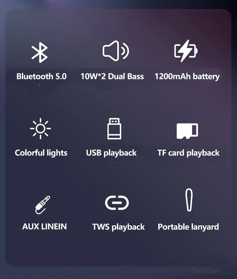 Premium Waterproof Portable Bluetooth Speaker with Stereo Sound