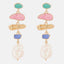 Boucles d'oreilles pendantes en alliage de zinc et perles synthétiques en forme anormale