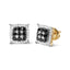 Men's 10K Yellow Gold Black and White Diamond Earrings