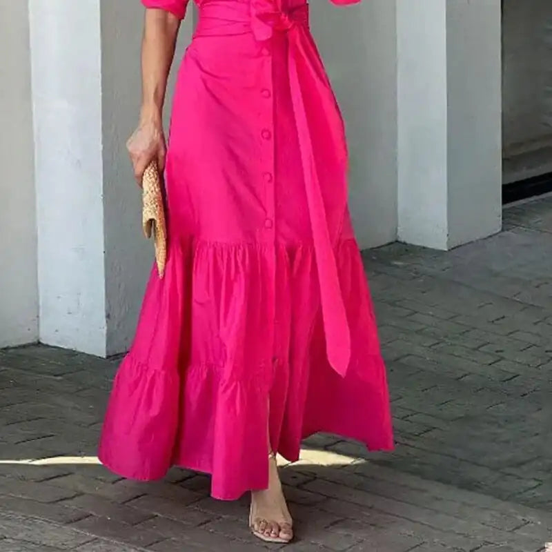 Robe Maxi en Rose Fuchsia - Élégance Effortless
