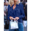 Blouses en Chiffon Printemps 2020 - Tops à Manches Longues en V avec Volants (Taille Plus)