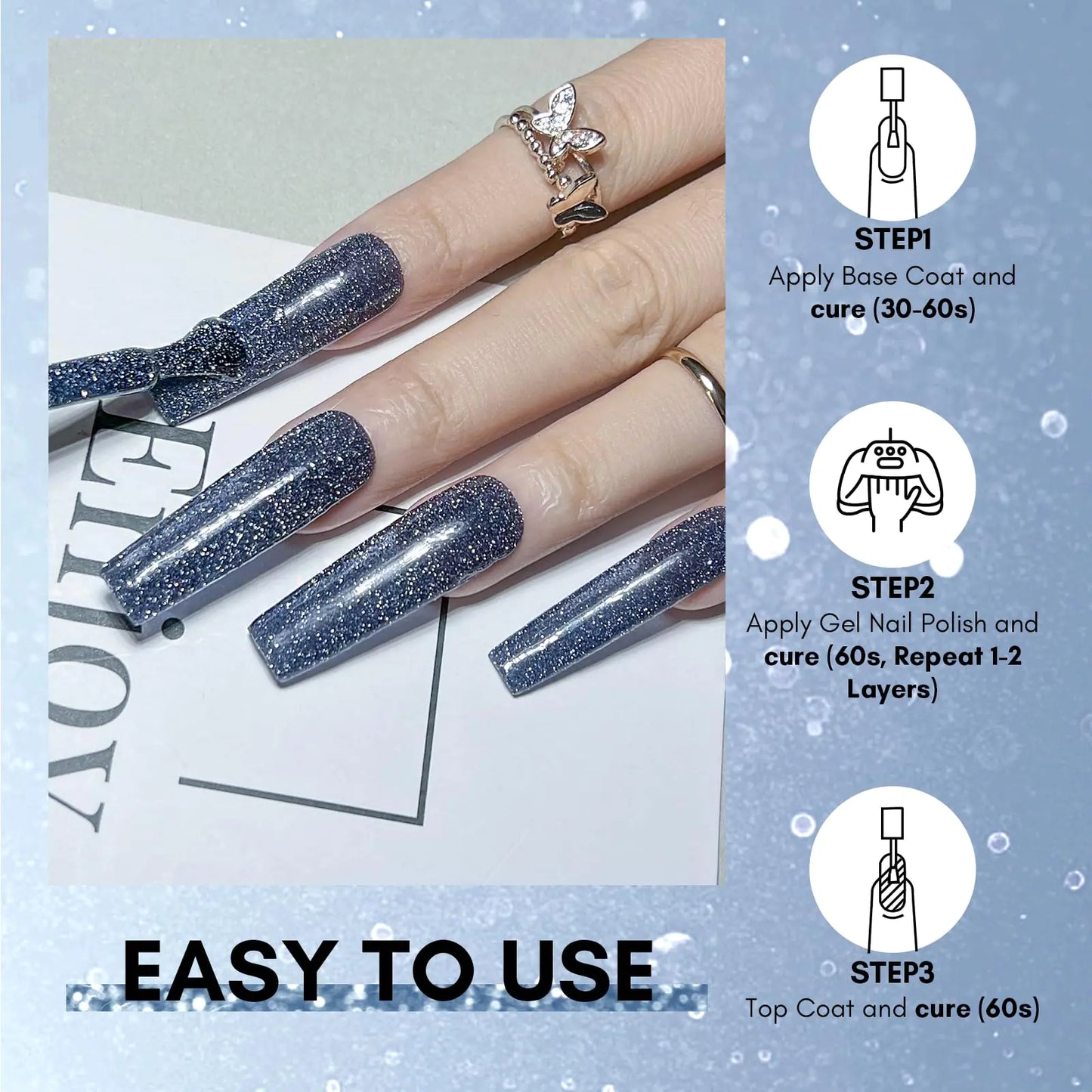 Makartt Reflective Gel Nail Polish - Heart of the Ocean