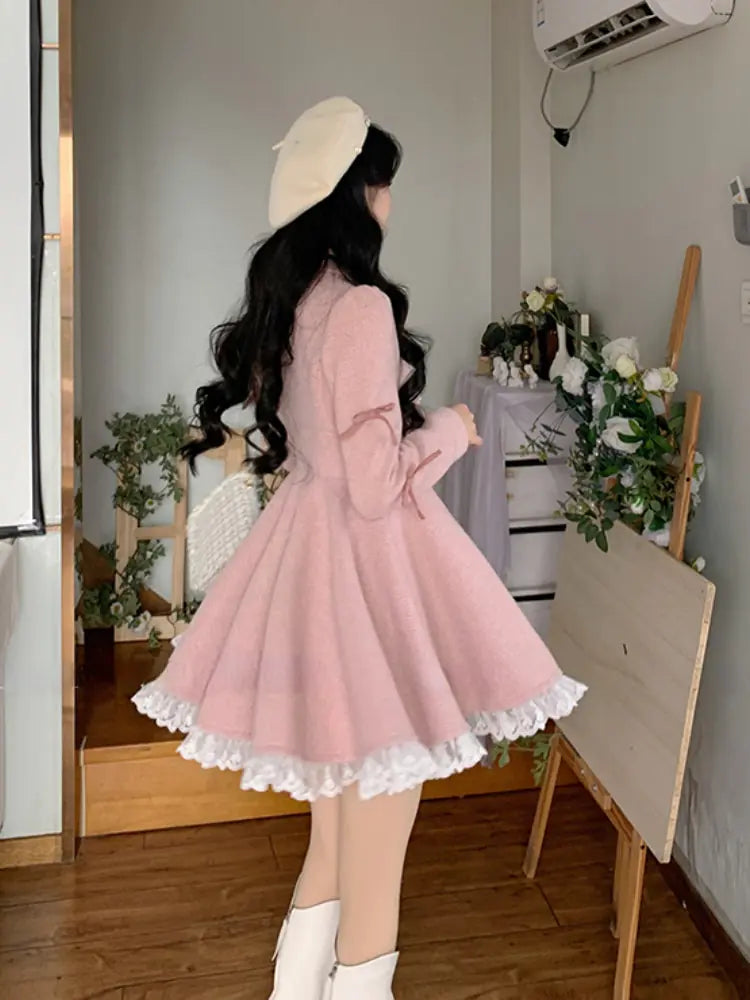 Vestido Elegante Rosa Invierno para Cada Ocasión