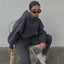 Ensemble de Sweat à Capuche et Pantalon en Fleece Chaud pour Femmes