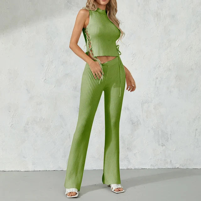 Ensemble haut et pantalon à cordon côtelé