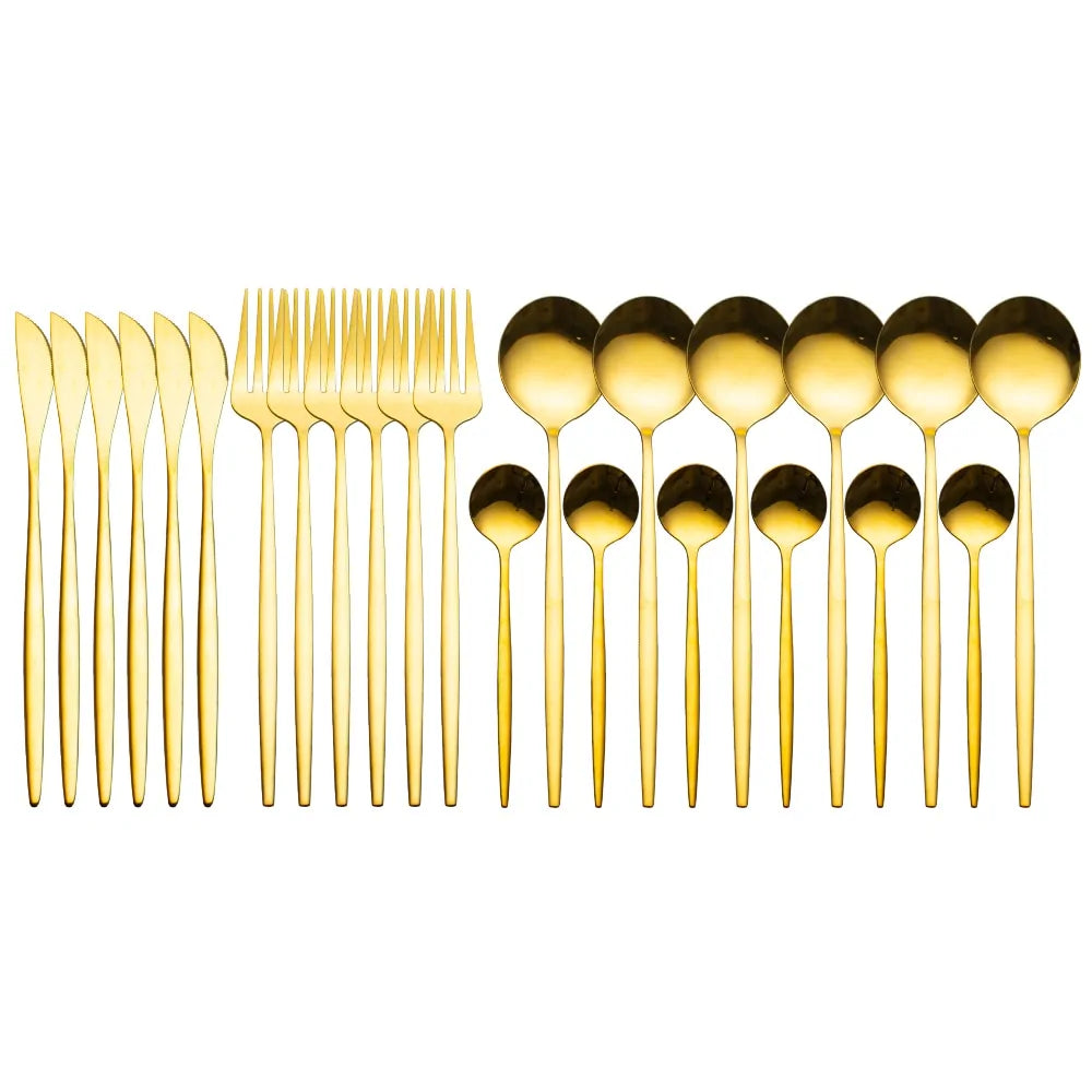 24 Pieces Luxury Cutlery Set for Elegant Dining