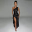 Elegant Shiny Backless Dress for Women