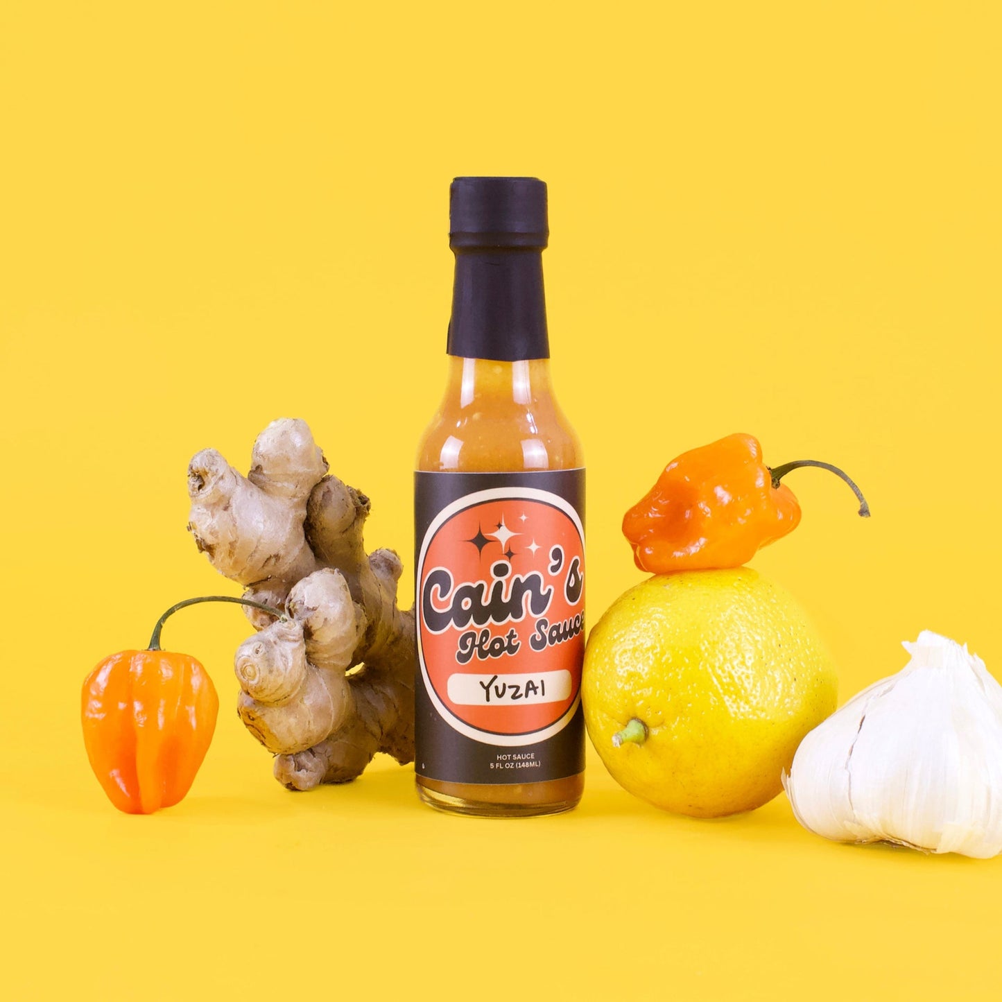 Cain's Yuzai Hot Sauce – Yuzu Citrus & Fermented Habanero, 5 oz