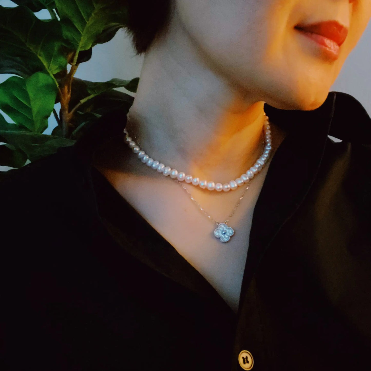 Collar de Perlas Genuine Clover Clasp