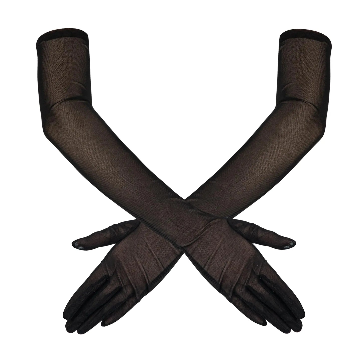 Gants en Dentelle Noire Élégants jusqu'au Coude pour Mariage et Occasions Formelles