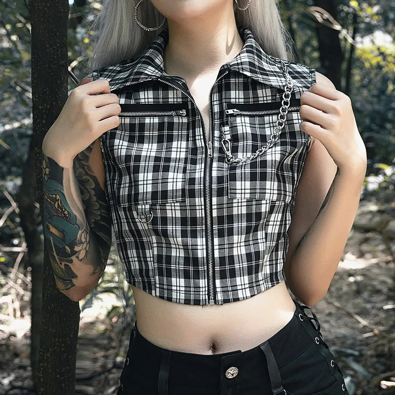 Gothic Chic Crop Top for Women