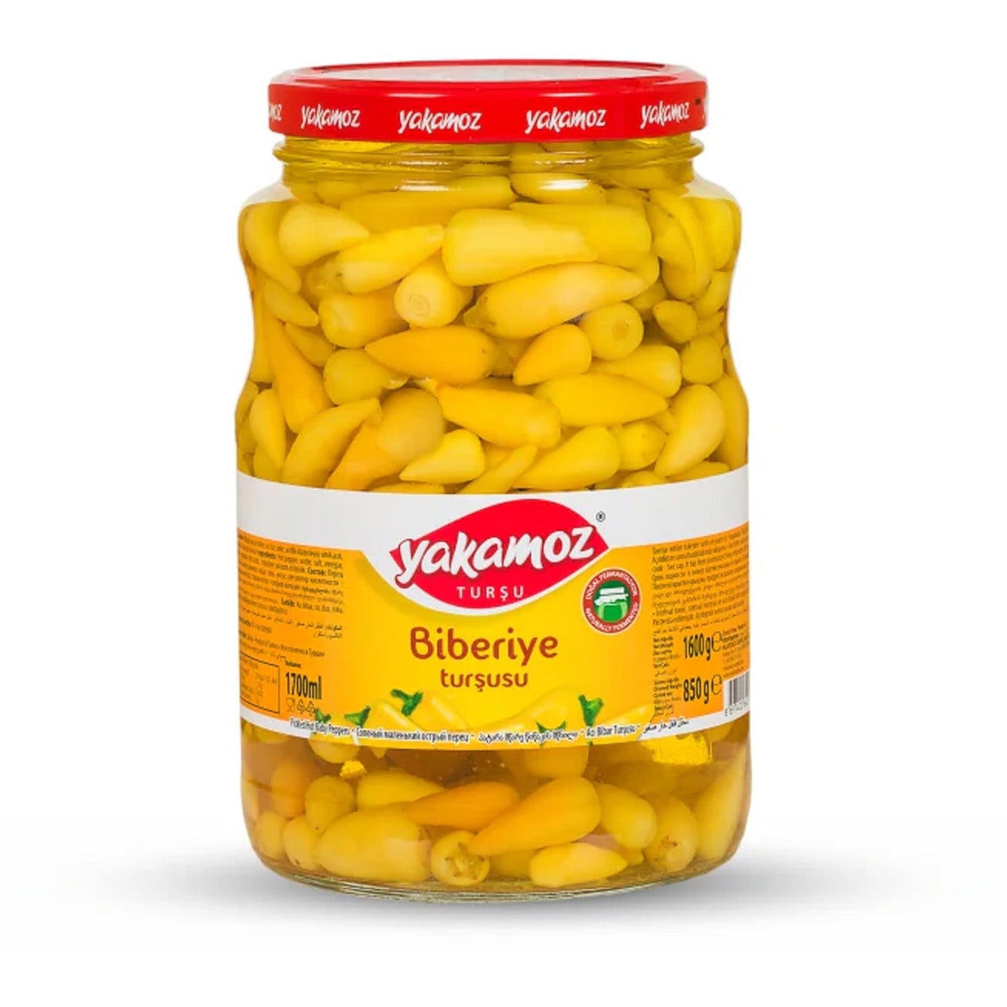 Yakamoz Hot Baby Pepper Pickle 1600 g (56.4 oz) – Spicy Whole Pickled Peppers