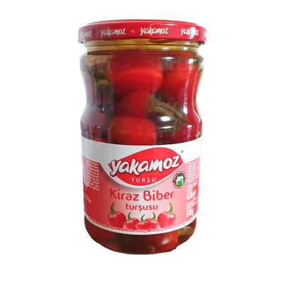 Yakamoz Red Cherry Pepper Pickle 370 ml (12.5 fl oz) – Tangy & Spicy Gourmet Peppers