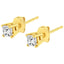 Boucles d'oreilles en diamant taille princesse certifiées IGI 1/2 Cttw en or jaune 14K