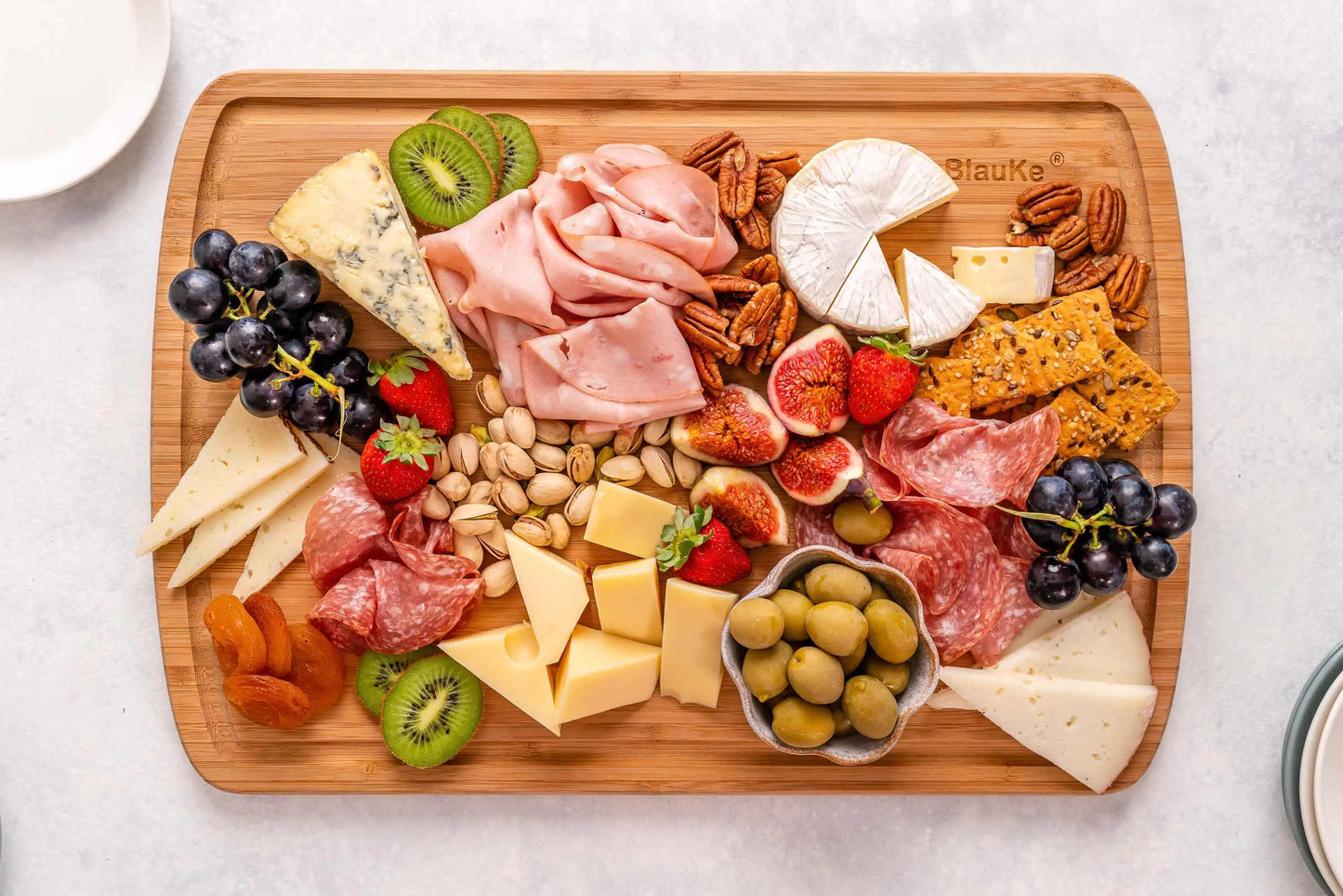 Planche à découper en bois extra large avec rigole à jus - 18x12 pouces