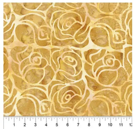 Yellow Caramel Roses Cotton Wideback Fabric