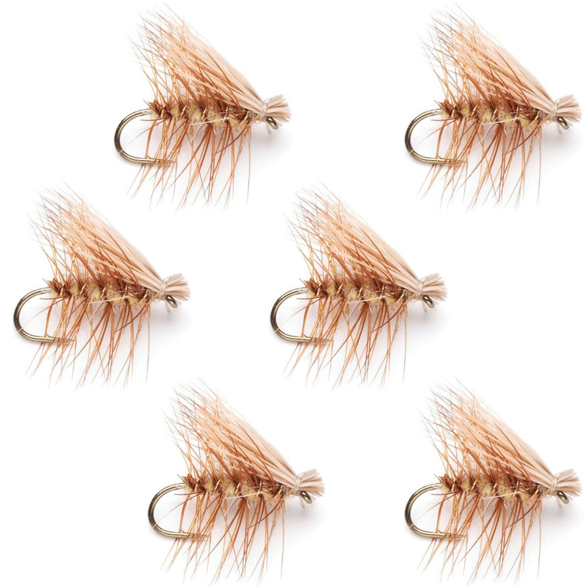 Premium Yellow Elk Hair Caddis Dry Flies - 6 Pack Size 14 for Trout Fishing - Korvel