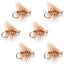 Premium Tan Elk Hair Caddis Dry Flies - 6 Pack Size 12 - Korvel