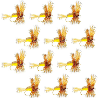 Classic Yellow Humpy Dry Fly - 1 Dozen Size 14 Flies - Korvel