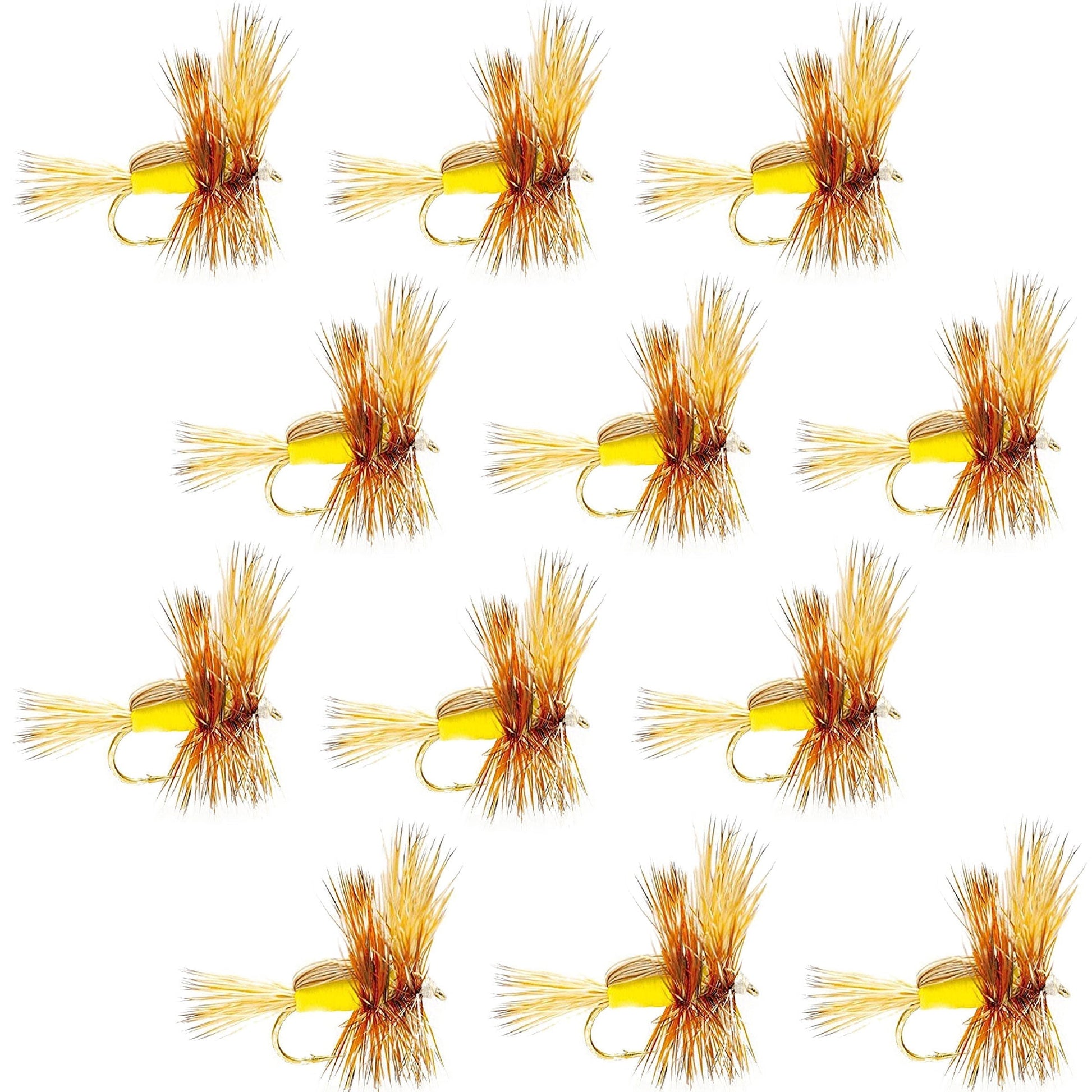 Classic Yellow Humpy Dry Fly - 12 Pack, Size 10 - Korvel