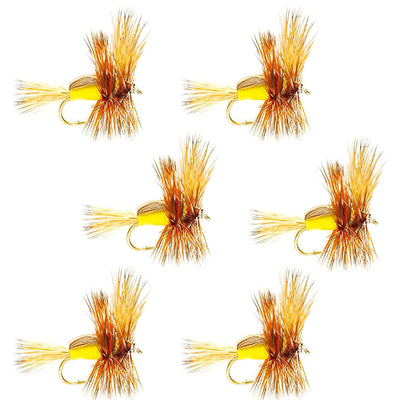 Classic Yellow Humpy Dry Fly - Pack of 6, Size 16 - Korvel