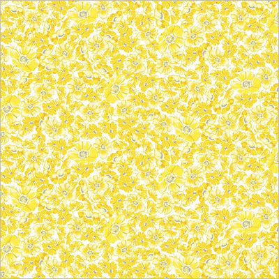 Tela de Algodón Amarilla Verona Allegra Blooms - 44"/45" por Yarda