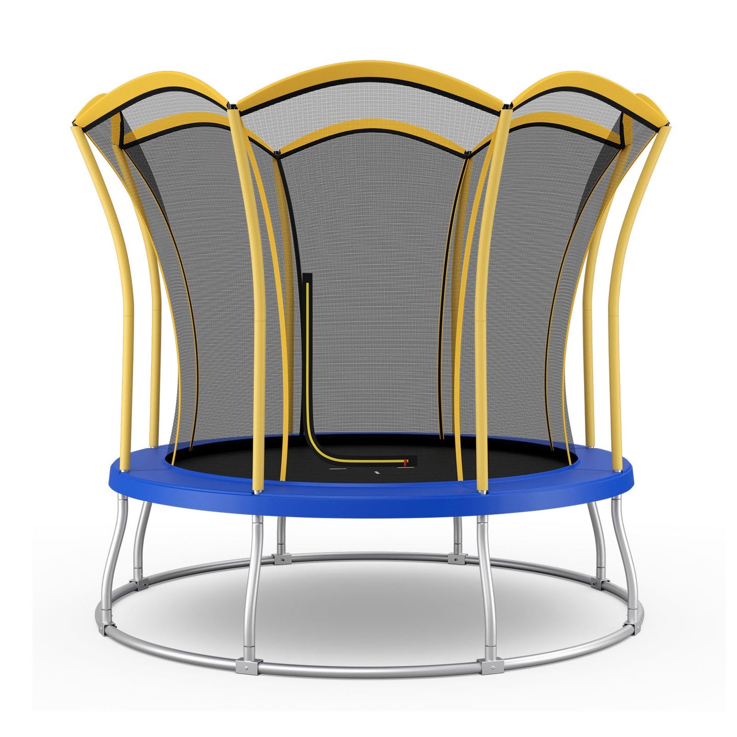 Trampolín Único en Forma de Flor de 10 Pies con Estructura de Acero Galvanizado - Amarillo