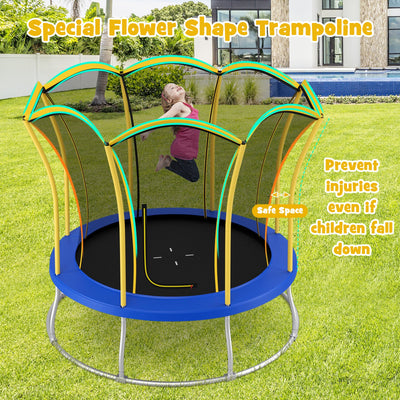 10 Feet Unique Flower Shape Trampoline with Galvanized Steel Frame - Yellow