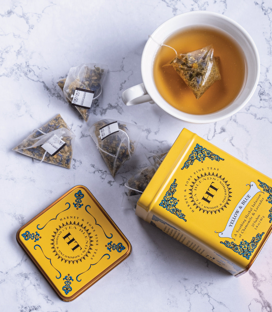 Yellow & Blue Herbal Infusion - HT Tin of 20 Sachets