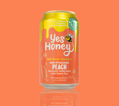 Bee Vitalized Sparkling Honey Sweetened Peach Tea - 12-Pack