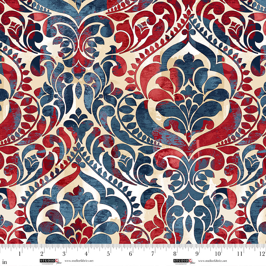 You Damask! Patriotic Cotton Wideback Fabric per Yard