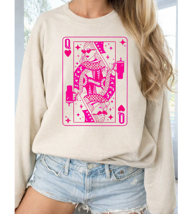 Chic Queen of Hearts Graphic Sweatshirt - Korvel