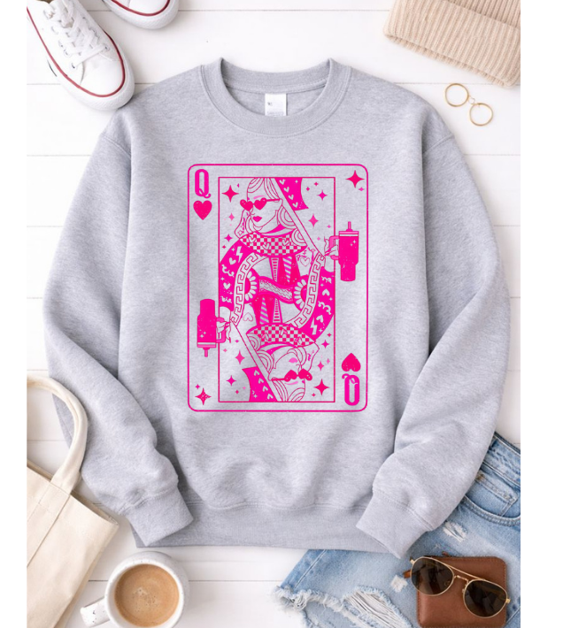 Chic Queen of Hearts Graphic Sweatshirt - Korvel