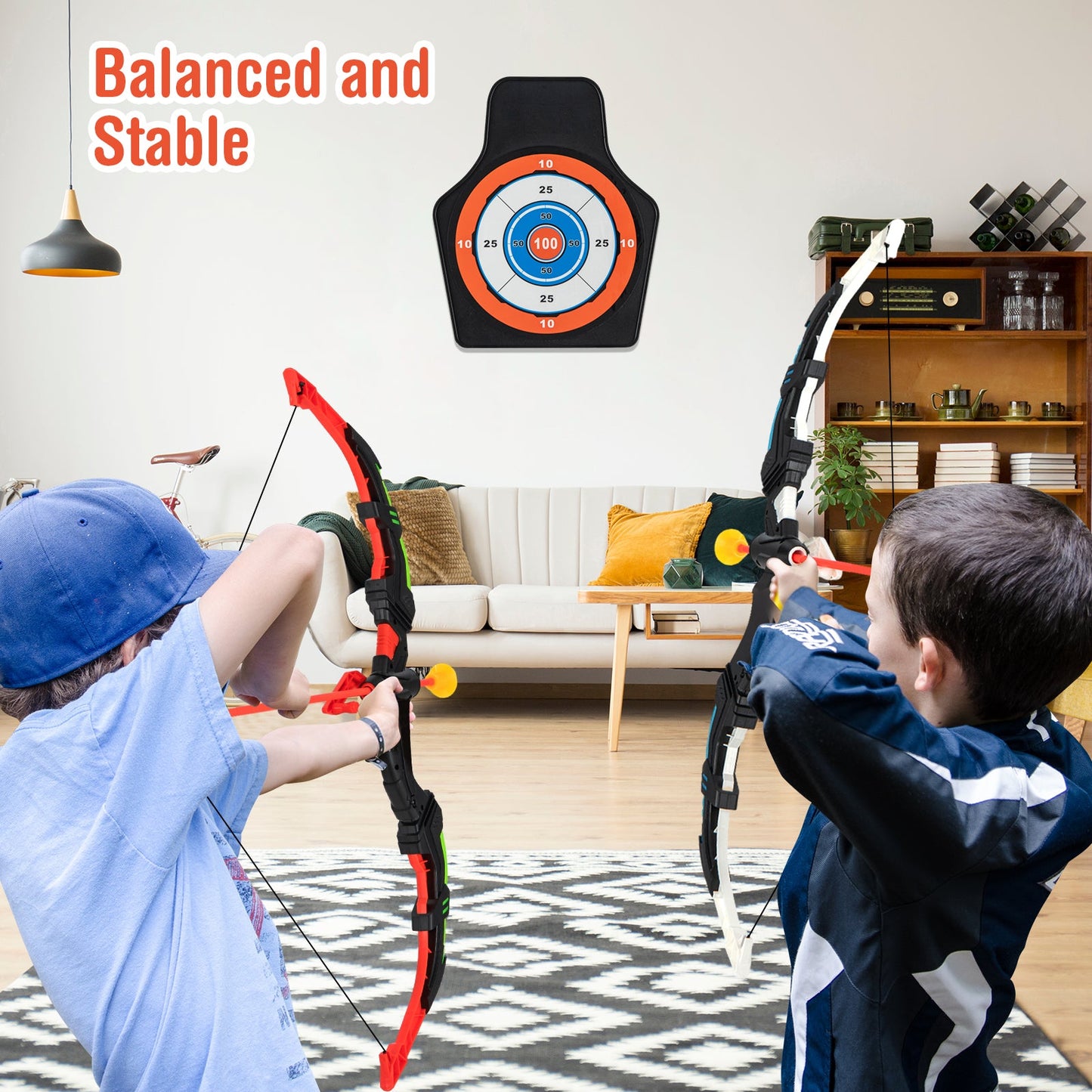 Youth Archery Bow Set with LED Light and 20 Suction Cup Arrows