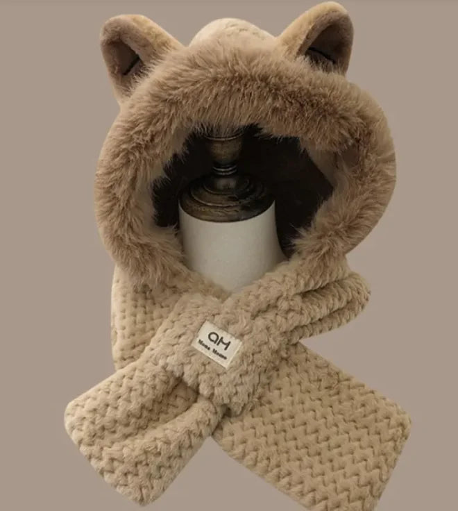 Chapeau à oreilles de renard en fourrure mignonne pour l'automne et l'hiver