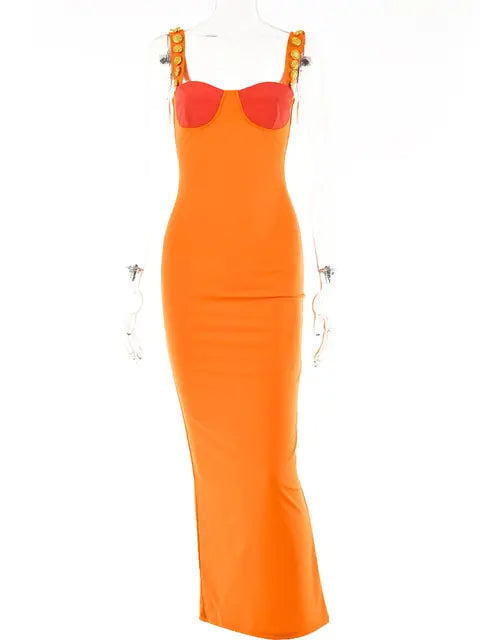 Vestido Maxi Bodycon Sin Tirantes Elegante