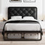 Feonase Twin Upholstered Platform Bed Frame with Storage