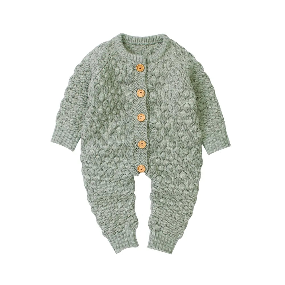 Cozy Winter Knitted Baby One-Piece