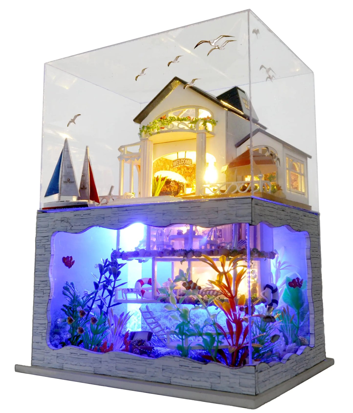 Kit de Maison Miniature RHZN - Maison de Poupée DIY pour Adultes et Adolescents Créatifs