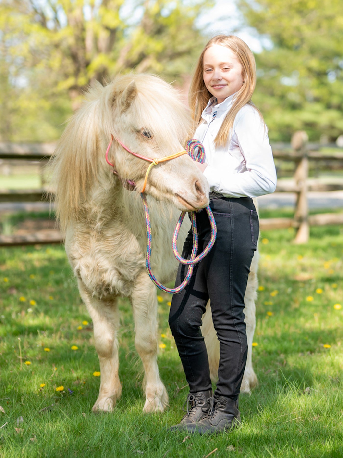 Breeches en denim avec genouillère pour filles