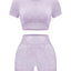 OLCHEE Women's Seamless Acid Wash Yoga Set - Coffee, Small