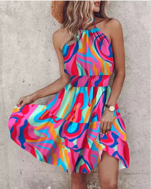 Robe Halter Chic d'Été - Design A-Line Élégant