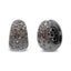 Black Rhodium over 18K White Gold Diamond Huggy Hoop Earrings