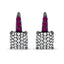 Elegant Black Rhodium Plated 18K White Gold Diamond & Ruby Drop Earrings