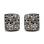 Pendientes de aro huggie de diamantes multicolores en oro blanco de 18K con baño de rodio negro
