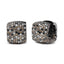 Pendientes de aro huggie de diamantes multicolores en oro blanco de 18K con baño de rodio negro
