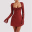 Elegant Women's Lace Corset Long Sleeve Dress
