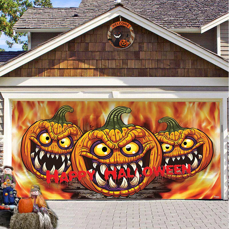 Banner de puerta de garaje Halloween Bosque Nebuloso